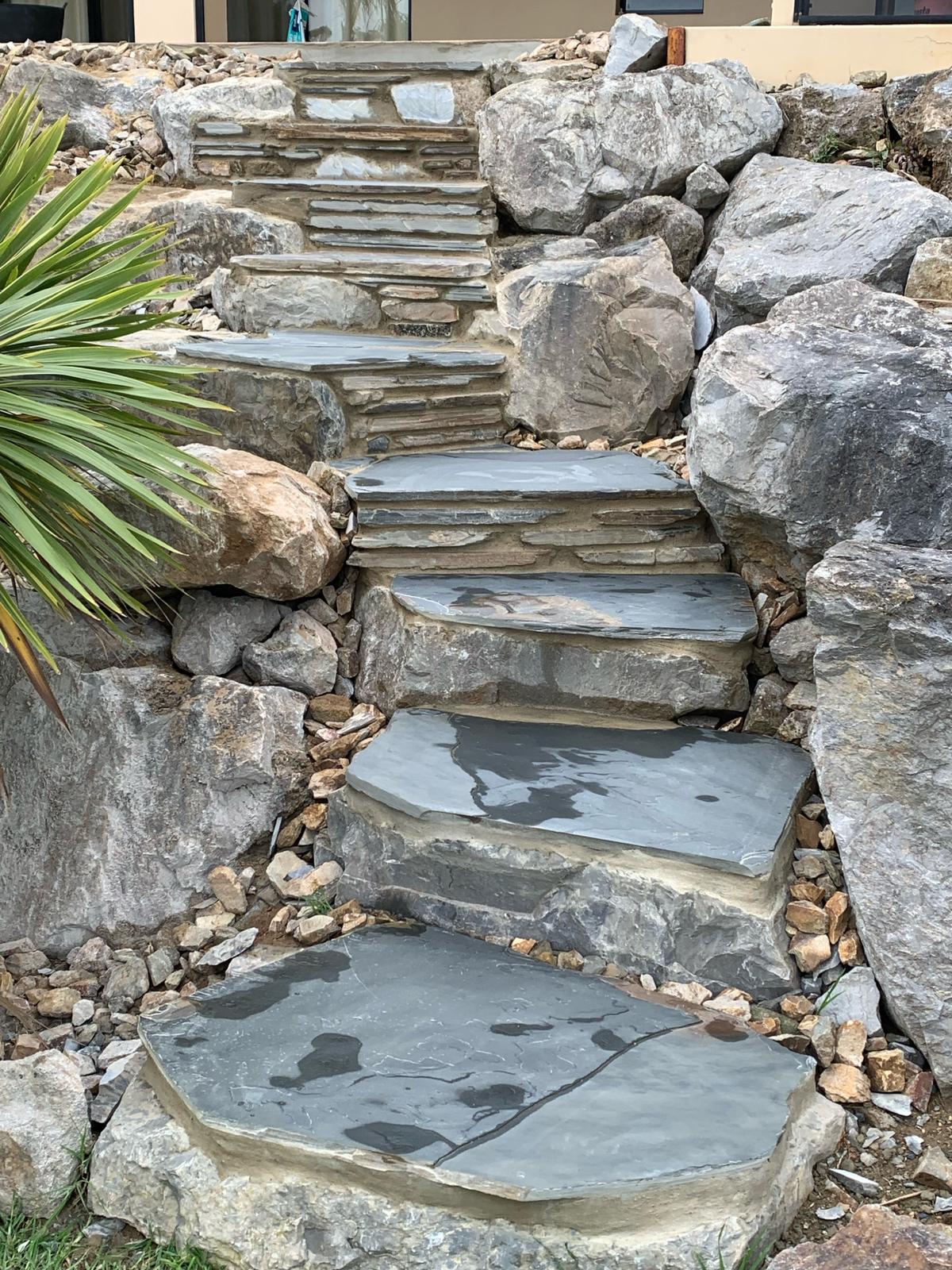 Earthbound landscaping steps slate steps garden